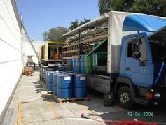 Sch�umfahrzeug im Baustellenbetrieb